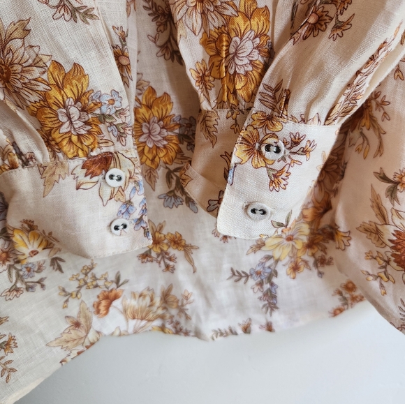 SIZE SWAP S to M NWT Meadowland Linen Blouse in Cream - Picture 12 of 12